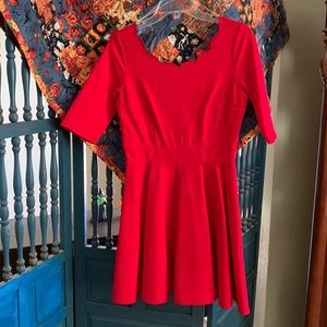 COPY - Knit Scallop Neck Full Skirt Dress